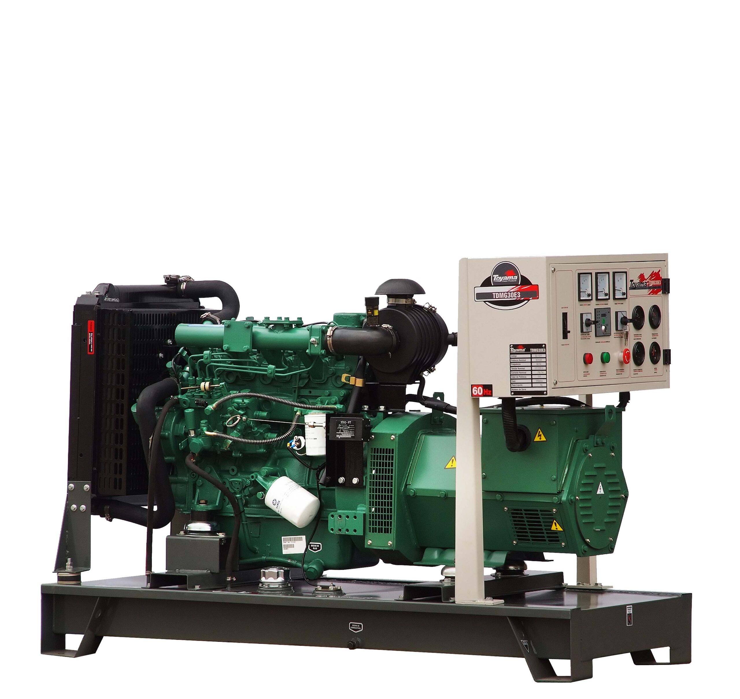 Gerador de Energia a Diesel TDMG30E3– ATS Partida Automática 30KVA 60Hz Refrigeração a Água Trifásico 380V TOYAMA - Imagem 2